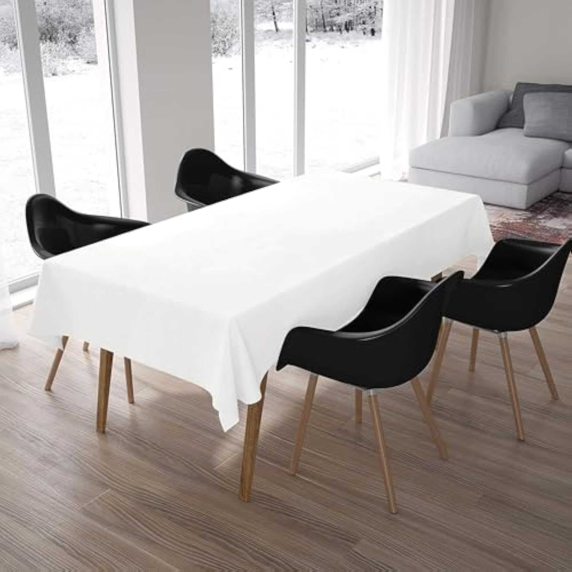 Cotton Dining Table Cloth for 6 to 8 Seater, Damask Design