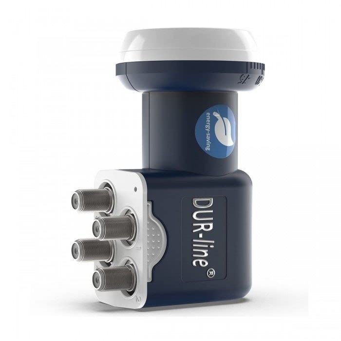 Satellitenschüssel Komplettset 4 Teilnehmer - Stromspar-Set | Fuba DAA 850 A Satellitenschüssel 85cm Alu anthrazit + DUR-line Blue Eco Quad LNB 4 Teilnehmer (stromsparend, DVB-S2, HDTV, UHD 4K/8K, 3D)