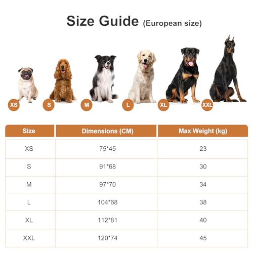 VoltaEcho Orthopädisches Hundebett, Wasserdichtes, Waschbares Hundematratze mit Abnehmbarer Hülle, Eierschaumkastenmatte mit Umkehrbarer Gestaltung,104 * 68 * 8CM