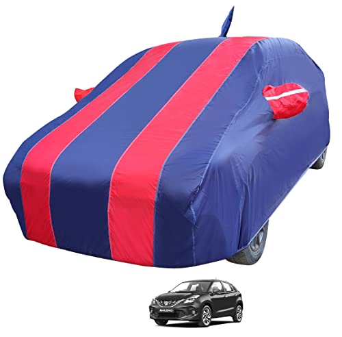 Image of Auto Hub Car Cover Compatible with Maruti Baleno with Antenna & Mirror Pocket, Weather Proof, Triple Stitched, Baleno Car Cover- Grey