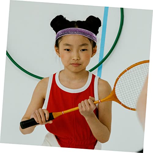 4Pcs Sequin Child Exercise Headband Elastic Sports Hairband for Kids Non-Slip Fitness Head Wrap Suitable for Outdoor Activities Comfortable Fit for Boys and Girls4
