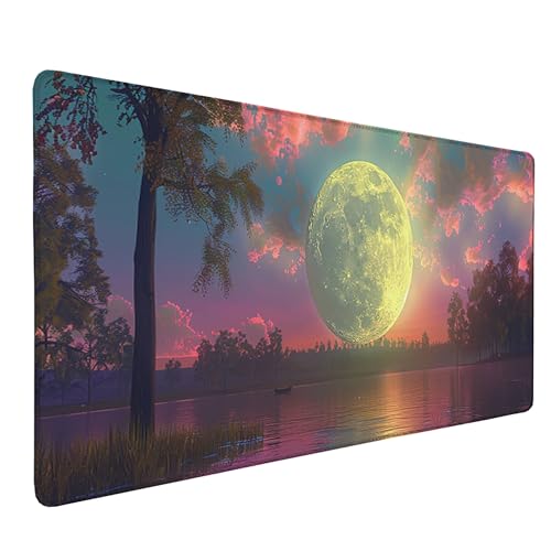Zeipopge Rosa Alfombrilla RatóN 1500x800 Luna Optimada para Sensores De Juegos Alfombrilla para Computadora con Base De Goma Antideslizante, para RatóN con Cable O InaláMbrico Pc/Mac S-6