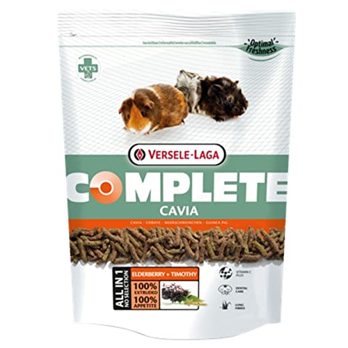 Versele-Laga Complete Cavia All-in-one- Nutrition | Doppelpack | 2 x 500 g | Pellets für Meerschweinchen | enthält Timothy-Heu | angereichert mit Holunderbeeren und Kräutern