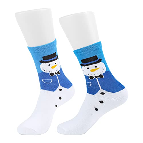 Lumiparty 12 Pair Women's Christmas Socks, Cotton Knit Crew Xmas Socks for Girls, Winter Cozy Funny Women Christmas Socks, Cute Novelty Christmas Gifts
