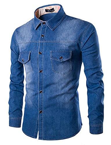 Chemise en jean bleu marine pour vos sorties et week-ends décontractés en taille L