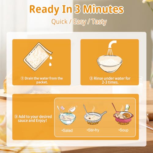 Image of VOLO VERO Konjac Noodles, Shirataki Angel Hair Pasta, 10 Pack | Gluten-Free, Sugar-Free, Fat Free, Keto, Vegan, Low Calorie, Low GI, Low Carb, Ready-to-Eat & Holiday Gifts