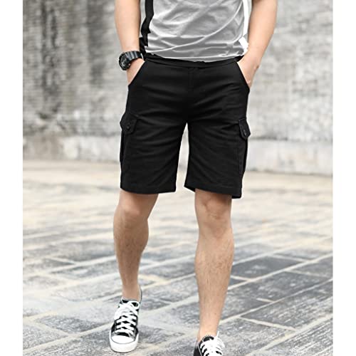 Short casual hommes genou avec poches zippées sécurisées anti-perte