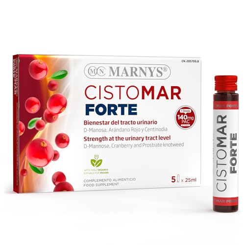 Marnys D-Manosa, Centinodia y Arándano Rojo - Cistomar Forte - Bienestar Integral del Tracto Urinario - Apto para Veganos - 5 Viales de 25 ml