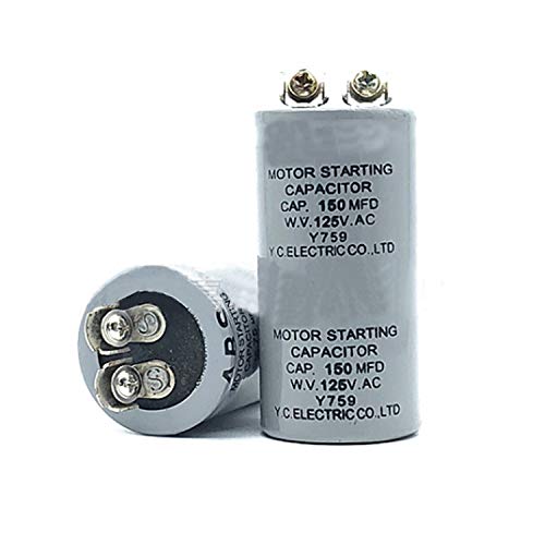 Motor Start Capacitor Cylinder 150MFD 125VAC Motor Starting Run Capacitor Water Pump Capacitor Pump Control Box for Refrigerators, Air Conditioners, Generators, Home Appliances, Electronic Products
