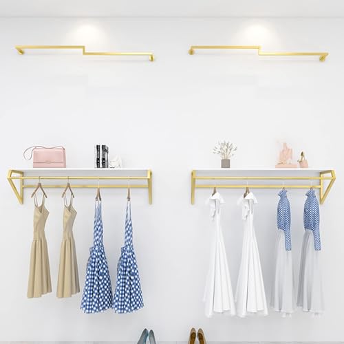 Scaffali galleggianti resistenti – Appendiabiti da parete per negozi di abbigliamento, organizer per camera da letto, appendiabiti per soluzione di stoccaggio vestiti