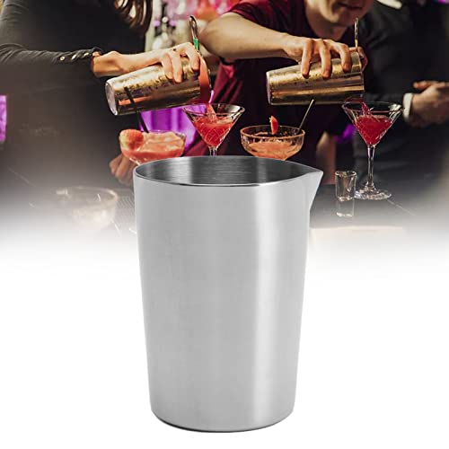 Cocktail Mixing Glass, Mixing Glass Liquid Measuring Cup Double Wall Mixing Tin Stainless Steel Milkshake Cups Stainless Steel Martini Stirring Glass for Bartenders