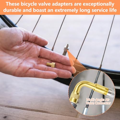 Klerbesh 32 Stück Fahrradventil Adapter Set, Universal Ventiladapter für DV SV AV Französisches Ventil auf Autoventil, Aufsatz für Kompressor und Luftpumpe, inkl Sortierbox und Ballnadel