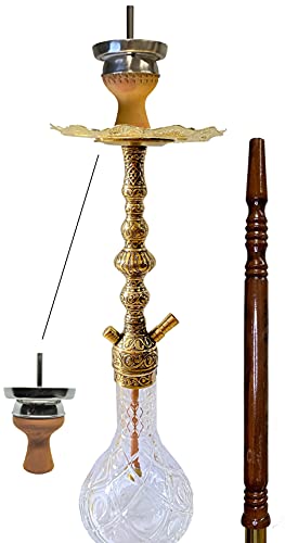 2Brothers Orientalische Wasserpfeifen Shisha Traditionell Hookah Kaminkopf Komplettset Kohlenzange und Zubehör Messing…