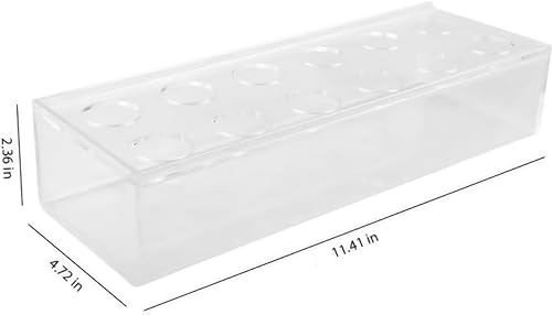 Miniatura 7 de Jarrones acrílicos modernos para centros de mesa. Jarrón moderno duradero de 12 pulgadas y elegante jarrón transparente. Jarrón rectangular para