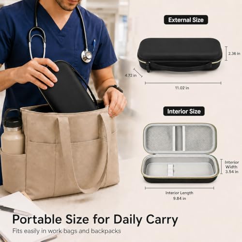 Image of ALKOO Stethoscope Case for 3M Littmann Classic III /Cardiology IV, BlackGold | for MDF Acoustica Stethoscopes, for Nurses, Doctors, Nursing School Essentials, Students, Clinic, EMS, Travel, Hard Bag Only