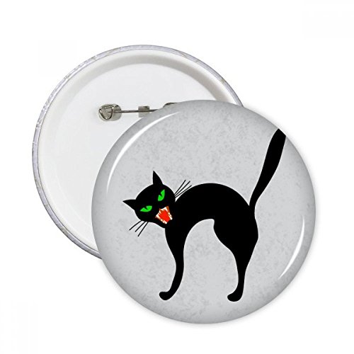 Badge bouton chat noir Halloween pour personnaliser vos vestes et sacs de fête de taille L