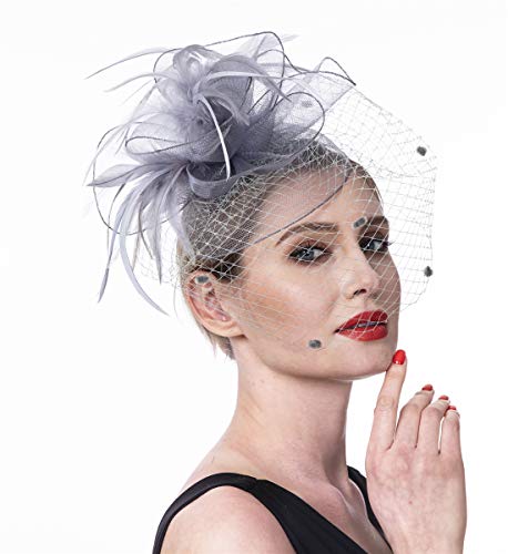Litter Star Fashion Fascinators For Women Pillbox Cocktail Tea Patry Headband Headwaer Hat Wedding (Sy01-Grey) #TOP2