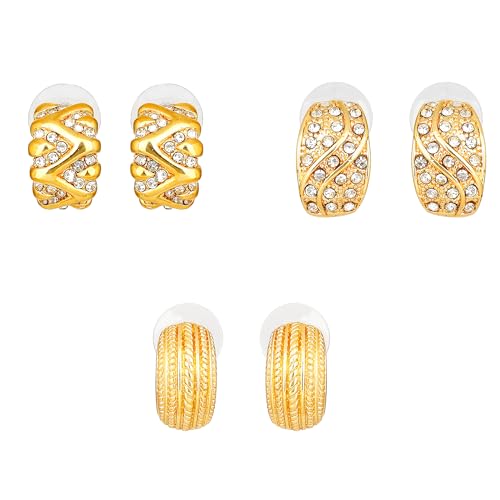 Estele 3 Pairs of Combo Crystal Stud Earrings For Women, Multicolour, One Size (GECOMBO-57 EARRING) (B08YYR9SS1) Amazon Price History, Amazon Price Tracker