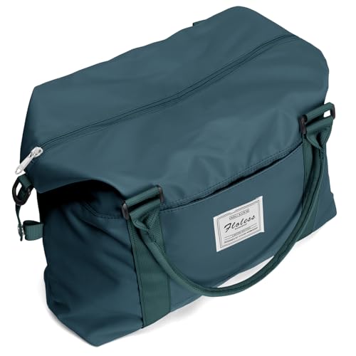 Womens travel bags, weekender carry on for women, sports Gym Bag, workout duffel bag, overnight shoulder Bag fit 15.6 inch Laptop (Large, Peacock Blue)