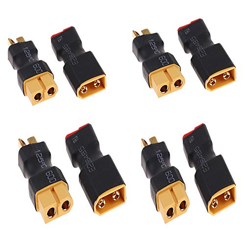 4 Pares T Tipo Conector Macho Hembra a Conector Hembra Macho XT60 Enchufe Adaptador inalámbrico