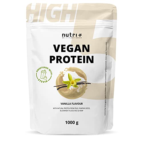 Nutri + Vegan Protein Vanille 1 kg - Veganes Proteinpulver ohne Sucralose +...