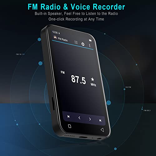 72Gb Luoran Mp3 Player With Bluetooth & Wifi, 4.0" Ips Display Mp4 Portable Music Player With Full Touchscreen & Speaker, Metal Frame & Glass Back, Audiobook, Browser, Up To 512Gb (72Gb Black) #TOP5