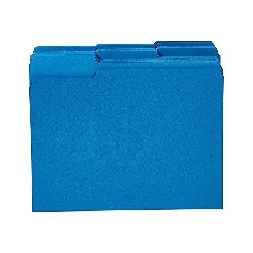 Staples 224527 Colored File Folders 3-Tab Letter Blue 100/Box #TOP2