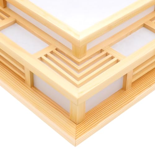 Lámpara de techo de madera japonesa LED regulable 3 colores dormitorio 5