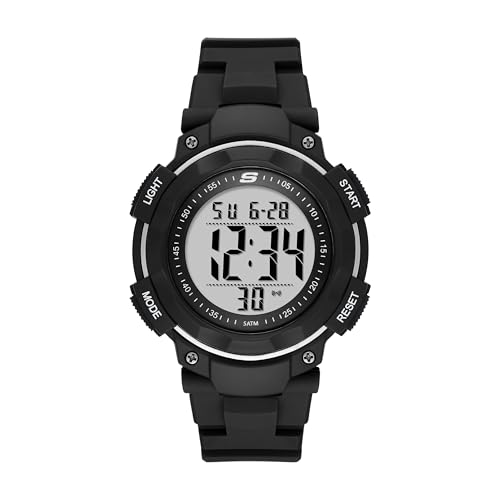 Skechers montre numérique quartz homme avec affichage lumineux et bracelet ergonomique
