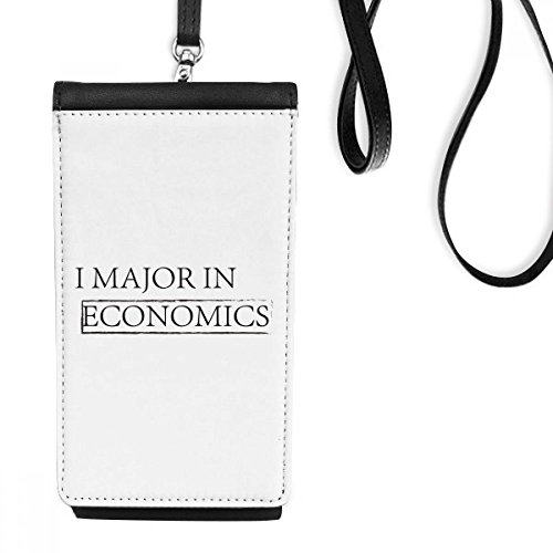 Sac téléphone en cuir noir avec citation économie pour transporter vos petits essentiels au quotidien