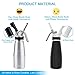 Profesional Whipped Cream Dispenser - Ugraded Full Metal Cream Whipper Canister, w/Durable Metal Body & Head with 3 Stainless Steel Decorating Tips (Professional Silver 500 ML)