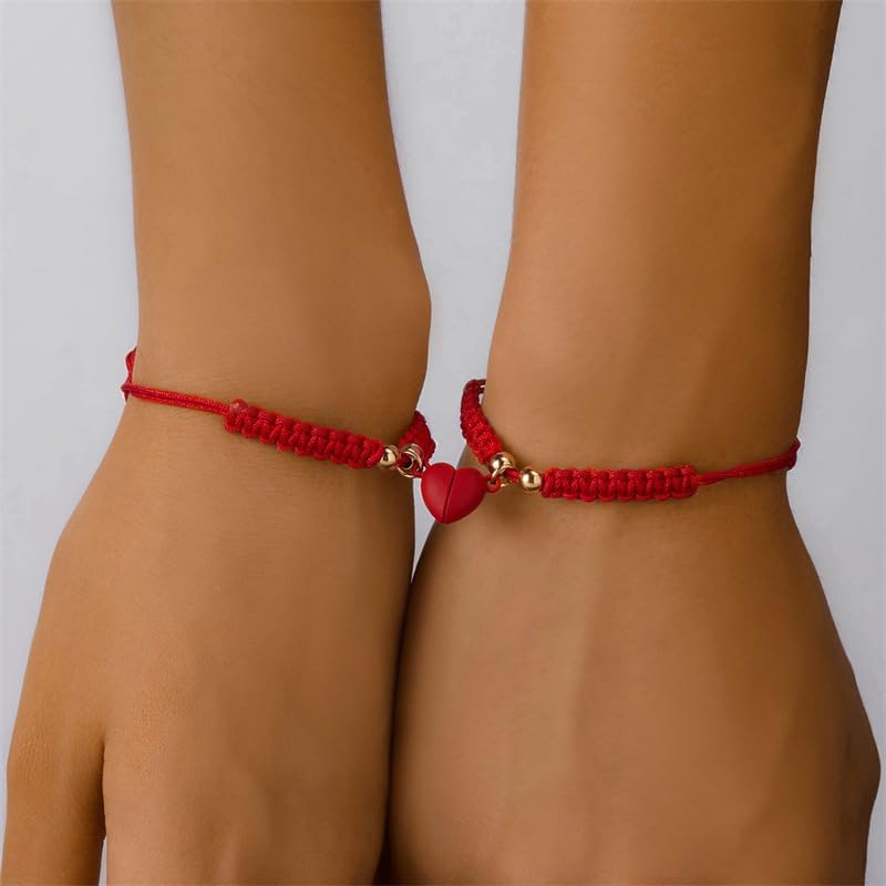 2pcs Handmade Braided Heart Couple Bracelets Mutual Attraction Matching Bracelet for Couples Women Men Best Friend Jewelry Lover Gifts - Image 5