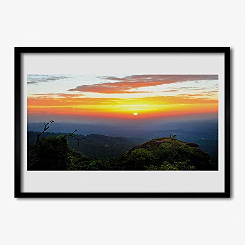 Cadre photo de paysage de forêt et montagne Tulup - Finition MDF 70x50 cm
