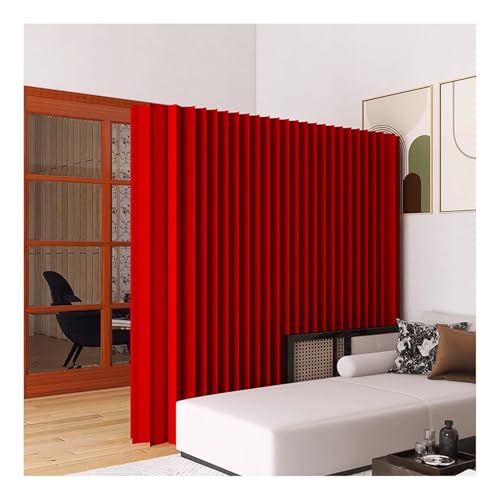 Cloison de séparation rétractable en papier rouge 2x1,6m pour aménagement intérieur de bureau