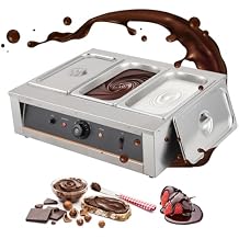 Commercial Chocolate Melting Pot with Temp Control 86185F, 26 Lbs 3 Tanks Stainless Steel Electric Chocolate Tempering Machine, 1500W Melting Oven for Chocolate, Milk, Cream