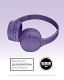 Bezprzewodowe słuchawki dla dzieci Belkin SoundForm Mini, wbudowany mikrofon, 30 h odtwarzania, z naklejkami – nauszne słuchawki do nauki zdalnej, szkoły, podróży, iPhone'a, iPada, Galaxy – fioletowy