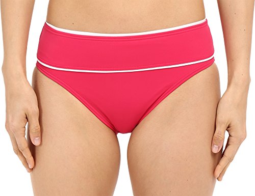 Tommy Bahama Deck Piping High Waist Bikini Bottom Azalea/White Size Medium