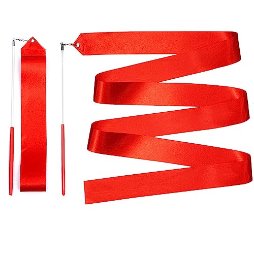 HREDZEO Dance Ribbons,4M Dance Streamer Rhythmic Gymnastics Ribbon Gym Dancing Streamers Gymnastics Dancing Ribbon Wands for Kids Adults Artistic Dancing Talent Shows