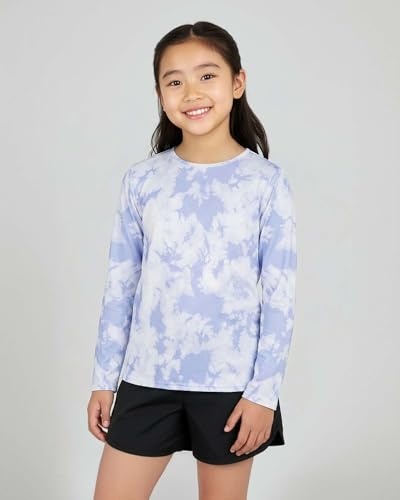 Image of Real Essentials 4 Pack: Girls' Dry-Fit Long Sleeve Crew Neck T-Shirt - Athletic Activewear Soccer Top for Teens Kids Youth