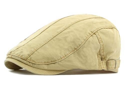 Image of Cotton Newsboy Cap for Men Flat Hats Adjustable Ivy Gatsby Driving Hat Cap