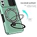 Yarxiawin Phone Case for Samsung S21 FE 5g with Ring Stand Magnetic Black fits Wireless Charger, Camera Lens Protector Cover for Samsung Galaxy S21 FE Case Shockproof Anti-Slip (Green)