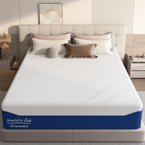 SogesSleep Queen Mattress, 12 Inch Green Tea Gel Memory Foam Mattress Queen, Cooling Gel Infused Mattress for Pressure Relief, Bed in a Box CertiPUR-US Certified & Fiberglass Free, Washable Cover