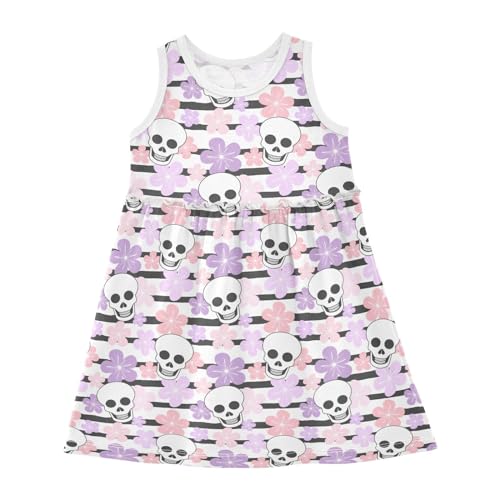 Girl Sleeveless Dress Summer Tank Play Sundress Outfit Funny Pattern 2T-8Y