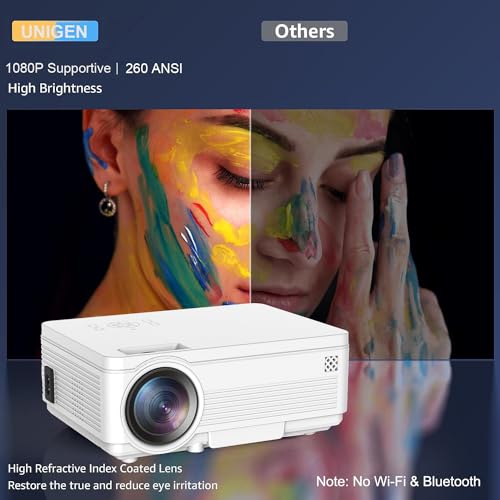 UNIGEN® UNIPLAY 100 5K Lumens 1080P Full HD Projector for Outdoor Home Cinema Office, 200" Screen, in-Built Speaker with HDMI, USB, AV, AUX,... - Image 6