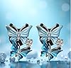 shenruifa 2Pcs Rhinestone Butterfly Car Air Freshener Clips - Bling Vent Diffuser with Fragrance, Sparkly Car Interior Decor Accessories for Women (Blue) #1