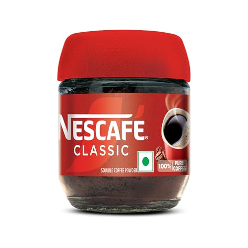 Image of NESCAFE Classic Instant Coffee Powder | Great start to your morning | 100% Pure Coffee | 24g Jar