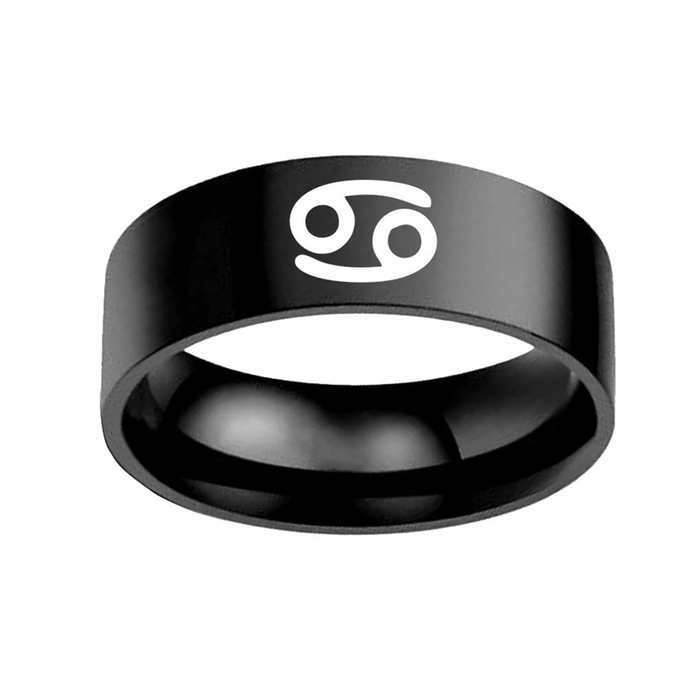 Unisex 12 Zodiac Sign Statement Ring