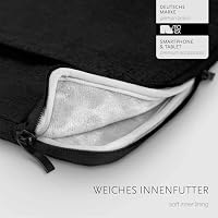 moex Tablet Hülle für Samsung Galaxy Tab S10 Ultra Tasche mit Reißverschluss und Fach für Zubehör, Nylon Stoff Sleeve weich Gepolstert, Schutzhülle Minimalistisch Dash Case, Schwarz – Ansicht 3