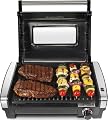 Hamilton Beach Electric Indoor Searing Grill with Viewing Window & Adjustable Temperature Control to 450F, 118 sq. in. Surface Serves 6, Removable Nonstick Grate, Stainless Steel