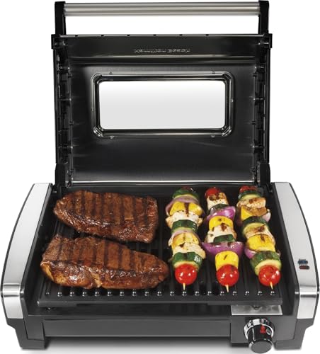 Hamilton Beach Electric Indoor Searing Grill with Viewing Window & Adjustable Temperature Control